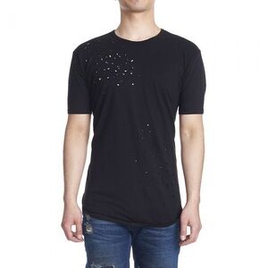 EPTM MEN'S BLAST LONG TEE S Black Distressed Short Sleeve Tshirt